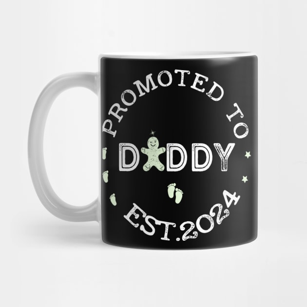 Promoted To Daddy Est. 2024 Vintage Tee New Dad First Daddy by NIKA13